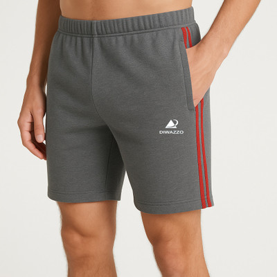 Diwazzo Self Design Men Grey Regular Shorts