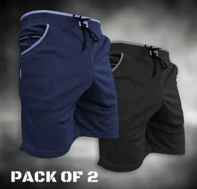 Zeroyaa Solid Men Grey Regular Shorts