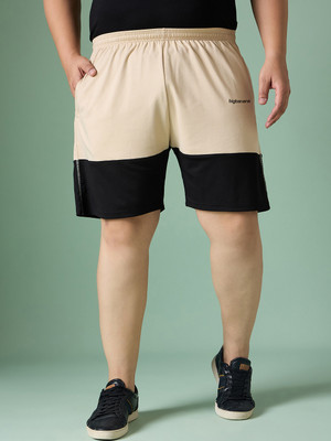 bigbanana Color Block Men Beige, Black Casual Shorts