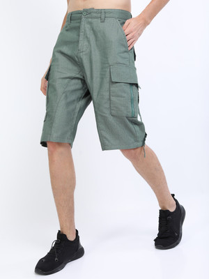 HIGHLANDER Solid Men Light Green Cargo Shorts