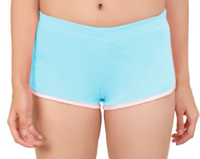 THE BLAZZE Solid Women Light Blue Regular Shorts