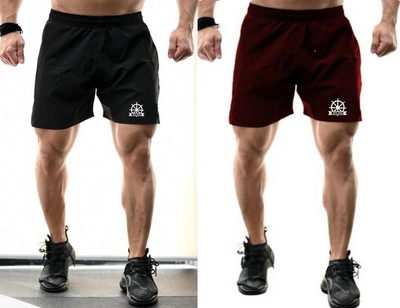 Kurus Self Design Men Reversible Black, Maroon Basic Shorts