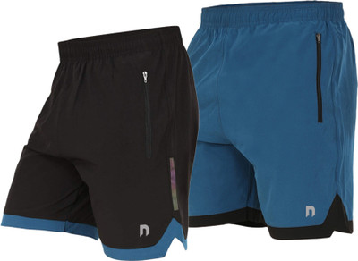 never lose Self Design Men Black, Blue Running Shorts