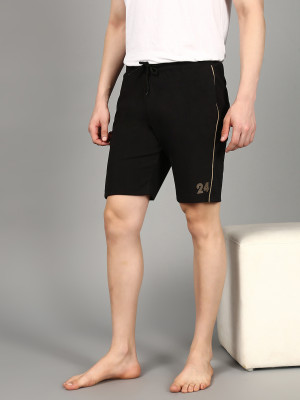 Roadster Solid Men Black Regular Shorts