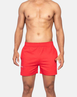 Erobold Solid Men Red Basic Shorts