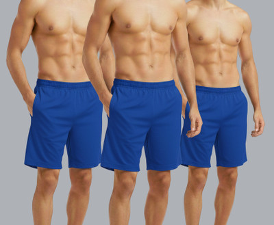 VS Tex Solid Men Blue Sports Shorts