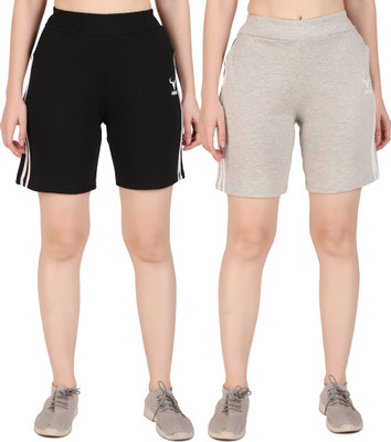 zazbi Solid Women Multicolor Basic Shorts