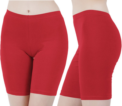 UllasPemium Solid Women Red Cycling Shorts