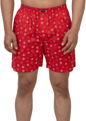 Cotstyle Printed Men Red Boxer Shorts