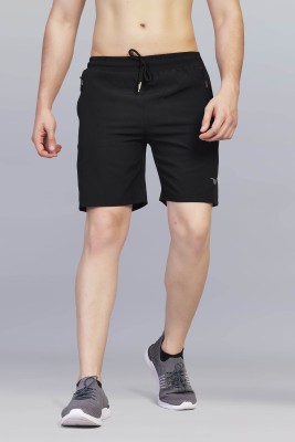 wewok Solid, Self Design, Graphic Print Men Black Sports Shorts, Casual Shorts, Running Shorts