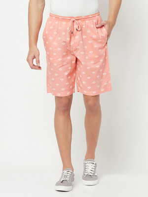 CRIMSOUNE CLUB Geometric Print Men Pink Regular Shorts