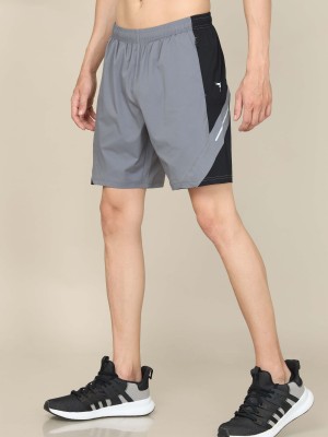 TECHNOSPORT Self Design Men Grey Sports Shorts