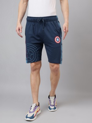 Free Authority Printed Men Blue Basic Shorts