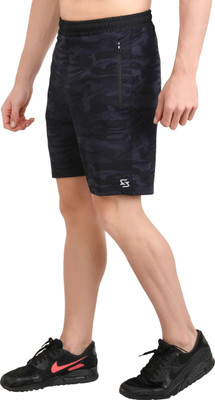 Sportinger Printed Men Dark Blue Casual Shorts