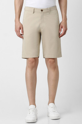 VAN HEUSEN Solid Men Beige Regular Shorts