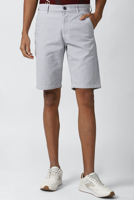 PETER ENGLAND Checkered Men Grey Casual Shorts