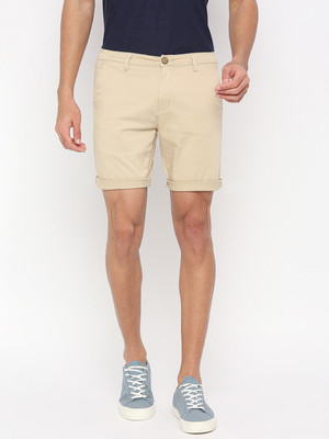 bEEVEE Solid Men Beige Casual Shorts