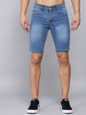 DAKWINS Dyed/Washed Men Denim Blue Denim Shorts