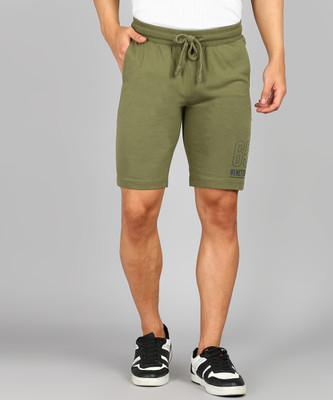 United Colors of Benetton Printed Men Dark Green Casual Shorts