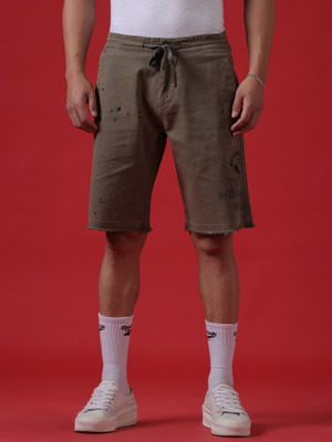 WROGN Printed Men Green Regular Shorts