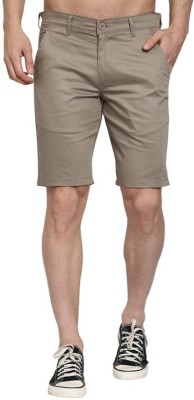 URSO Solid Men Beige Basic Shorts