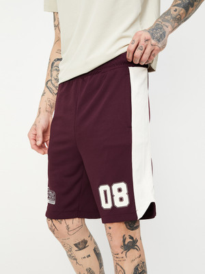 MAX Printed Men Red Basic Shorts