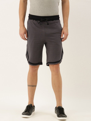 HouseOfCommon Color Block Men Grey Regular Shorts
