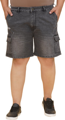 JOHN PRIDE Solid Men Grey Cargo Shorts
