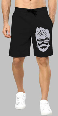Basis Printed Men Black Regular Shorts