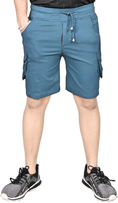 MNICreators Solid Men Blue Basic Shorts