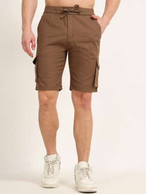Bushirt Solid Men Brown Cargo Shorts