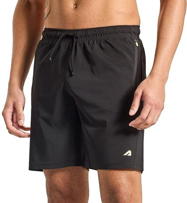 BOLDFIT Activewear Solid Men Black Gym Shorts