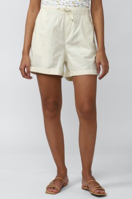 VAN HEUSEN Solid Women White Regular Shorts