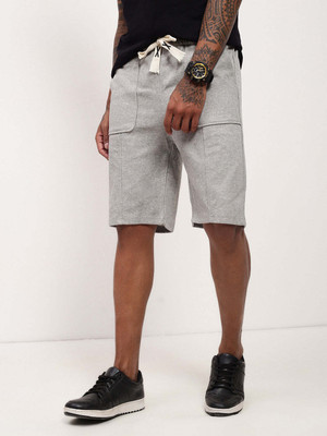 SHOWOFFFF Solid Men Grey Regular Shorts