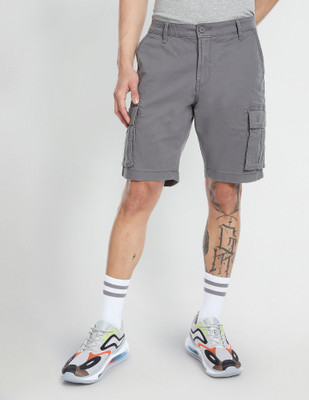 FLYING MACHINE Solid Men Grey Basic Shorts