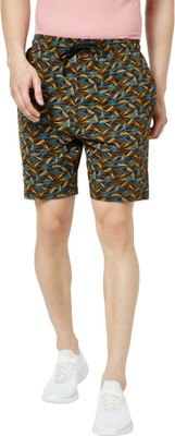 TT Printed Men Brown Basic Shorts