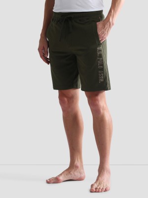 U.S. POLO ASSN. Solid Men Green Regular Shorts