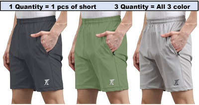 INDICLUB Solid Men Multicolor Regular Shorts