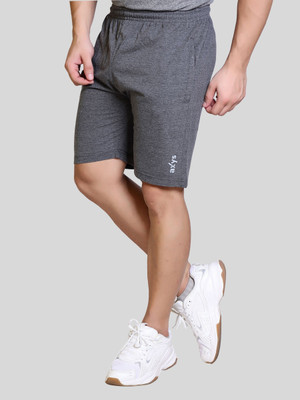 axys Solid Men Dark Grey Basic Shorts