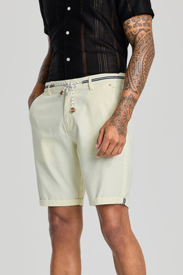 Snitch Solid Men Beige Basic Shorts