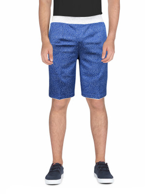 Knito Printed Men Blue Regular Shorts