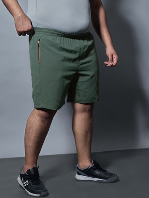 TECHNOSPORT Solid Men Green Sports Shorts