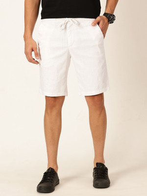 Thomas Scott Solid Men White Casual Shorts