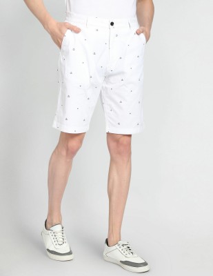 Arrow Sport Printed Men White Casual Shorts