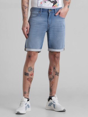 JACK & JONES Solid Men Blue Denim Shorts