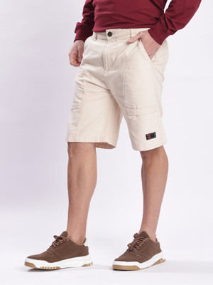 Bene Kleed Solid Men Beige Cargo Shorts