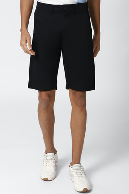 PETER ENGLAND Solid Men Black Regular Shorts