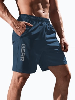 3colors Printed Men Dark Blue Gym Shorts, Sports Shorts, Running Shorts, Cycling Shorts