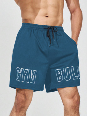 LOTHRIC Printed Men Blue Sports Shorts, Basic Shorts