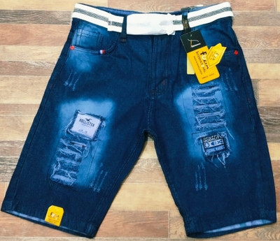 Hunchmann Self Design Men Denim Blue Denim Shorts